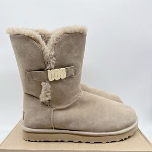 UGG Classic Bailey B2S Short Boots LOGO 153612 SAND Suede Womens US 11